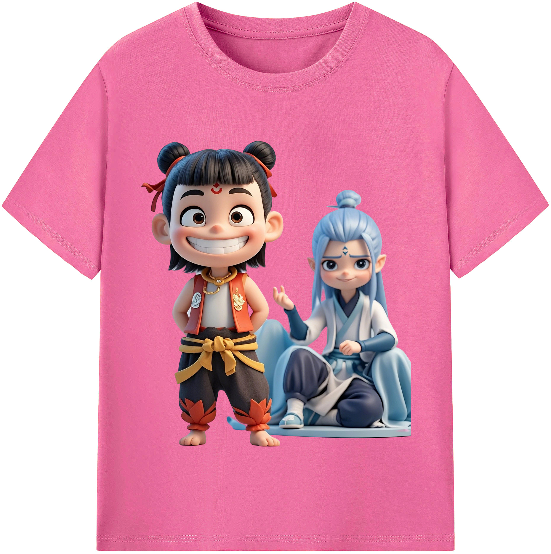 （画像用） Ne Zha 2 ナタ 魔童の大暴れ レディースカジュアルプリントTシャツ（綿100％）